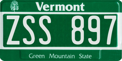 VT license plate ZSS897
