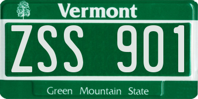 VT license plate ZSS901