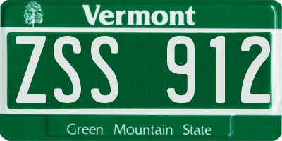VT license plate ZSS912