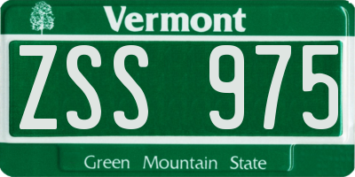 VT license plate ZSS975