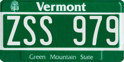 VT license plate ZSS979