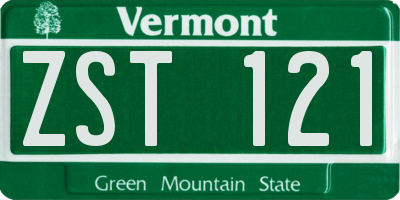 VT license plate ZST121