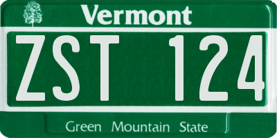 VT license plate ZST124