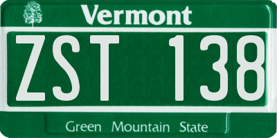 VT license plate ZST138