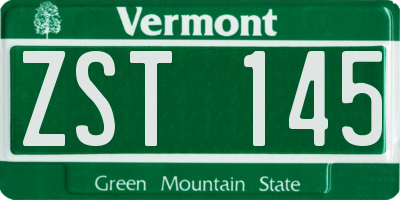 VT license plate ZST145