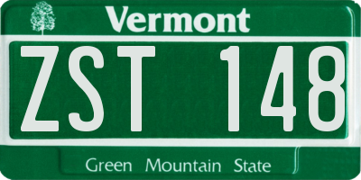 VT license plate ZST148