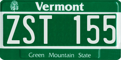 VT license plate ZST155