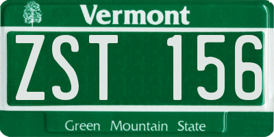 VT license plate ZST156