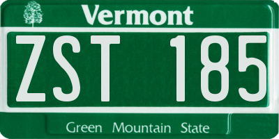 VT license plate ZST185