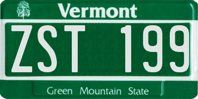 VT license plate ZST199