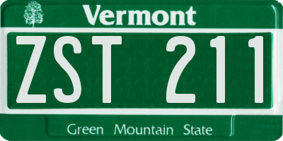 VT license plate ZST211