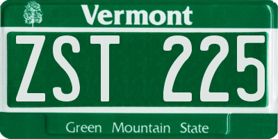 VT license plate ZST225