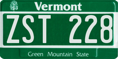 VT license plate ZST228