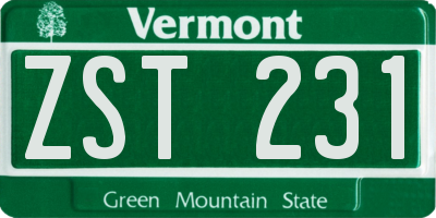 VT license plate ZST231