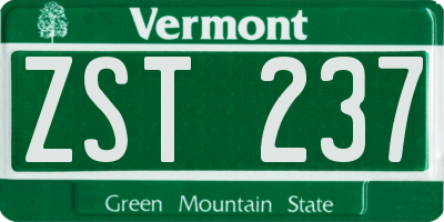 VT license plate ZST237