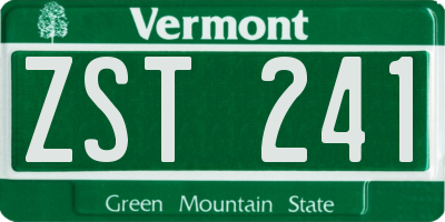 VT license plate ZST241