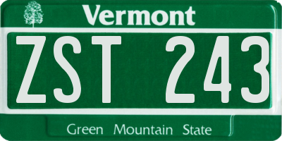 VT license plate ZST243