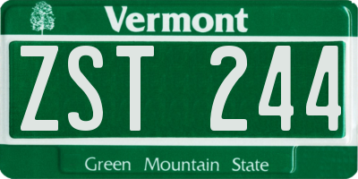 VT license plate ZST244