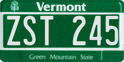 VT license plate ZST245