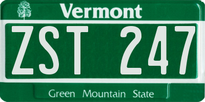 VT license plate ZST247