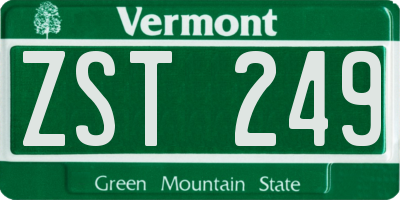 VT license plate ZST249