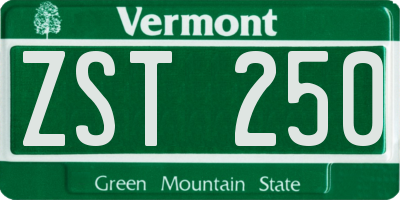 VT license plate ZST250
