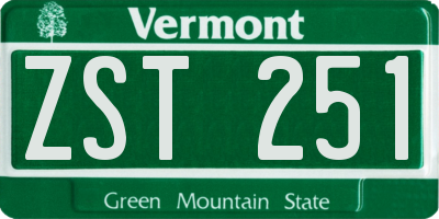 VT license plate ZST251