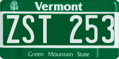 VT license plate ZST253