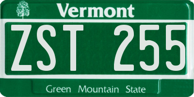 VT license plate ZST255