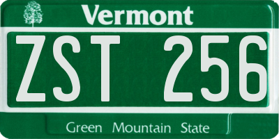 VT license plate ZST256