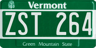 VT license plate ZST264