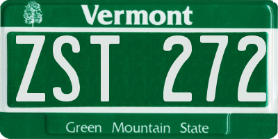 VT license plate ZST272