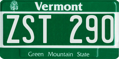 VT license plate ZST290