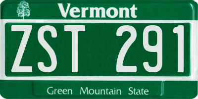 VT license plate ZST291