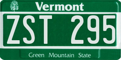 VT license plate ZST295