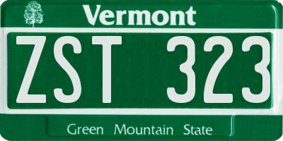 VT license plate ZST323