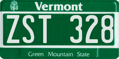 VT license plate ZST328