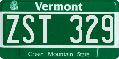 VT license plate ZST329
