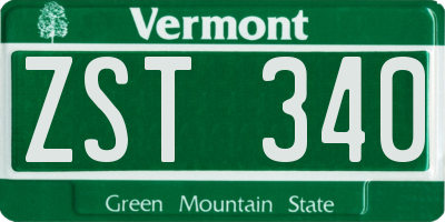 VT license plate ZST340