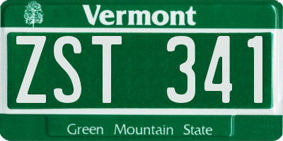 VT license plate ZST341