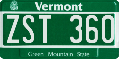VT license plate ZST360