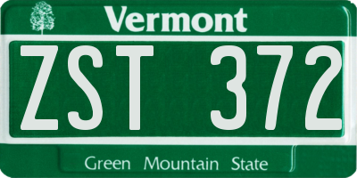 VT license plate ZST372