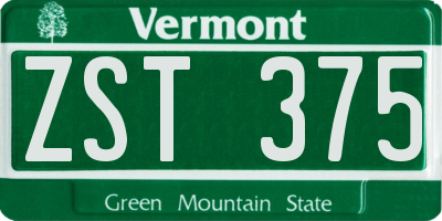 VT license plate ZST375
