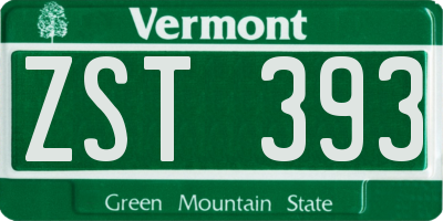 VT license plate ZST393