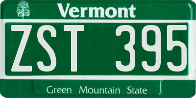 VT license plate ZST395
