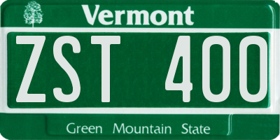 VT license plate ZST400