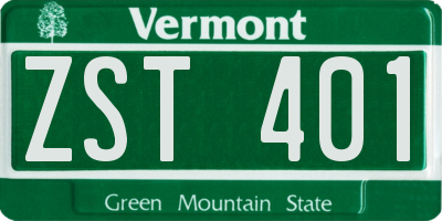 VT license plate ZST401