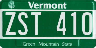 VT license plate ZST410
