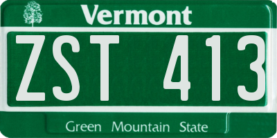 VT license plate ZST413