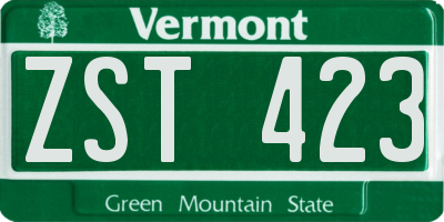 VT license plate ZST423